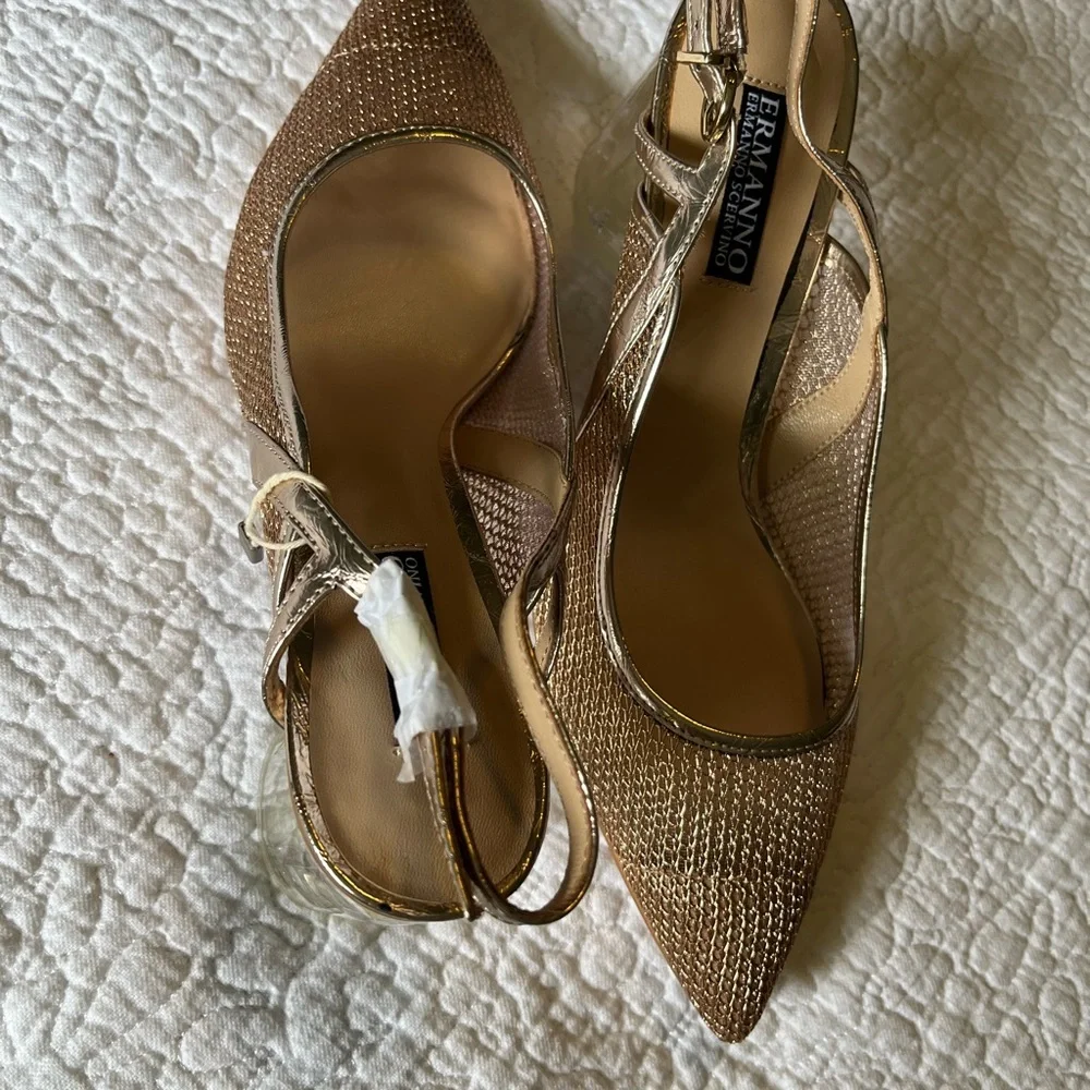 Ermanno Scervino Gold Mesh Heels